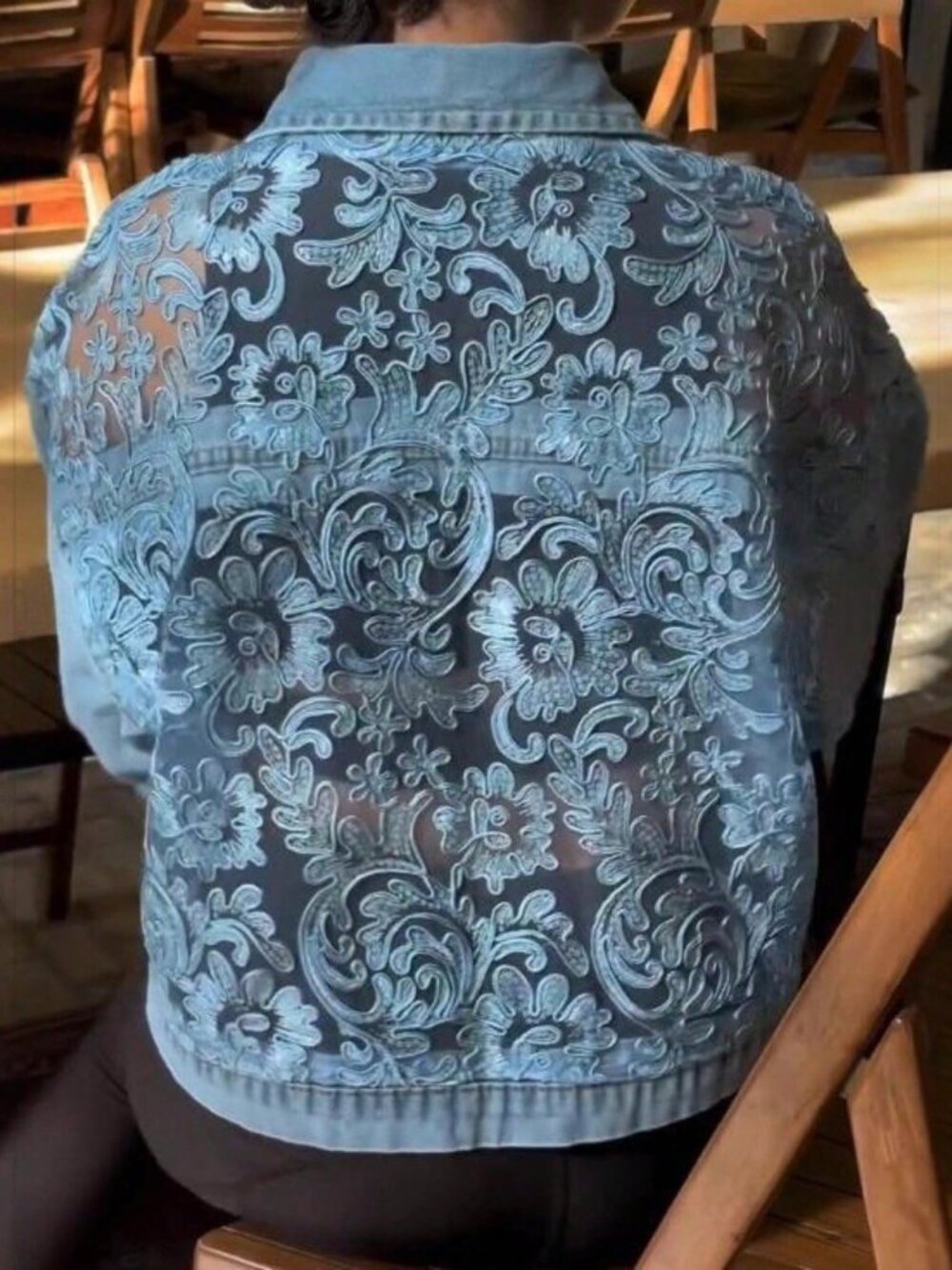 Blue Cute Women's Bohemian Denim Jacket - Picture 2 of 3